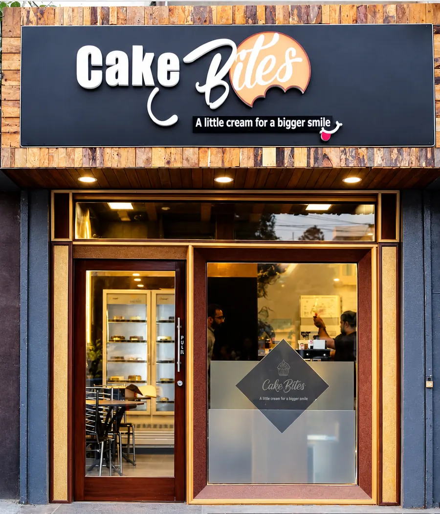 Cake Bites bakery shopfront in Gulshan-e-Iqbal, Karachi
